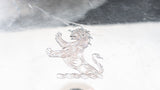 Antique Silver Plate Serving Tray With Armorial Crest Engraving Trays & Platters