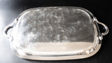 Antique Silver Plate Serving Tray With Armorial Crest Engraving Trays & Platters