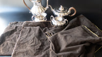 Vintage Silver Plate Tea Coffee Set Melon Community With Dust Covers Coffee & Tea Sets