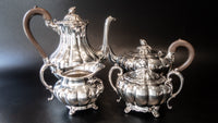 Vintage Silver Plate Tea Coffee Set Melon Community With Dust Covers Coffee & Tea Sets
