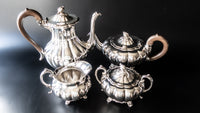 Vintage Silver Plate Tea Coffee Set Melon Community With Dust Covers Coffee & Tea Sets