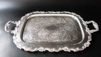 Antique Silver Plate Serving Tray Sheffield Reproduction Henry Birks And Sons Trays