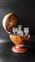 Vintage Tantalus Globe Hidden Bar Table Top Bar 16th Century Map Italian Barware
