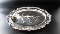 Vintage Silver Plate King Francis Footed Meat Platter With Well Reed And Barton Trays