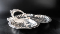 Baroque By Wallace Silver Plate 3 Part Handled Plated Bon Bon Bowl Serving Trays