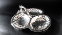 Baroque By Wallace Silver Plate 3 Part Handled Plated Bon Bon Bowl Serving Trays