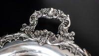 Vintage Ornate Silver Plate Oval Serving Tray English Scroll Webster Wilcox Trays