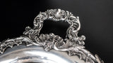 Vintage Ornate Silver Plate Oval Serving Tray English Scroll Webster Wilcox Trays