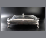 Reed And Barton Silver Plate Covered Dish With Glass Casserole 4 Quart Dining & Serving