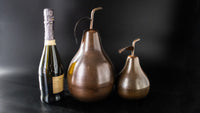 Pair Of Large Bronze Tone Pear Sculptures