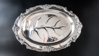 Vintage Silver Plate King Francis Footed Meat Platter With Well Reed And Barton Trays