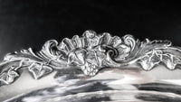 Vintage Ornate Silver Plate Oval Serving Tray English Scroll Webster Wilcox Trays