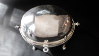 Antique Silverplate Oval Roll Top Vegetable Bowl Henry Wilkinson Bowls