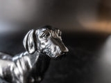 Black Foxhound Dog Sculpture Figure 9" Long Statues