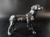 Black Foxhound Dog Sculpture Figure 9" Long Statues