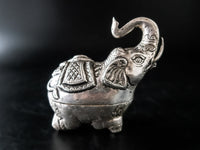 Antique Cambodian Silver Betel Box Khmer Elephant T90 Repousse
