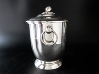 Vintage French Silver Plate Ice Bucket With Lid Melon Finial Ice Buckets