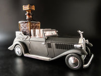 Vintage Rolls Royce Decanter Shot Glasses With Music Box Barware