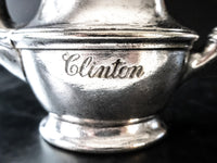 Clinton Cafeteria Restaurant Silver Soldered Teapot San Francisco Advertisements