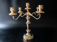 Vintage Gold Tone Candelabra Candle Holder 18" Tall Convertible Candelabras