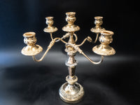 Vintage Gold Tone Candelabra Candle Holder 18" Tall Convertible Candelabras