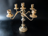 Vintage Gold Tone Candelabra Candle Holder 18" Tall Convertible Candelabras