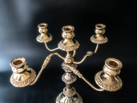 Vintage Gold Tone Candelabra Candle Holder 18" Tall Convertible Candelabras