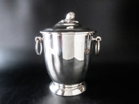 Vintage French Silver Plate Ice Bucket With Lid Melon Finial Ice Buckets