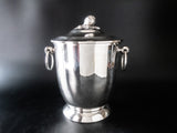 Vintage French Silver Plate Ice Bucket With Lid Melon Finial Ice Buckets