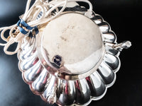 Vintage Electric Silver Plate Shell Shaped Bun Warmer With Koi Fish Finial Dining & Serving