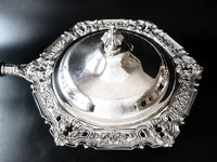 Large Silver Plate Covered Chafing Dish Stand Gorham Hispana Dining And Serving