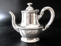 Clinton Cafeteria Restaurant Silver Soldered Teapot San Francisco Advertisements