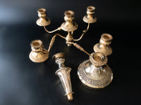 Vintage Gold Tone Candelabra Candle Holder 18" Tall Convertible Candelabras