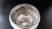 Large Burmese Myanmar Silver Offering Bowl Repousse Vessantara Jataka Art Objects