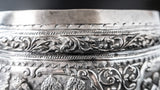 Large Burmese Myanmar Silver Offering Bowl Repousse Vessantara Jataka Art Objects