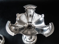 Antique Silver Plate Pair Epergne Figural Griffin Dragon Elkington & Co England 1873 1874 Candle Holders
