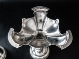 Antique Silver Plate Pair Epergne Figural Griffin Dragon Elkington & Co England 1873 1874 Candle Holders