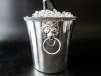 Vintage French Silver Plate Ice Bucket With Lion Head Handles Ice Buckets