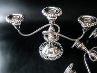 Baroque By Wallace Silver Plate Candelabra Pair Convertible Candle Holder Arms Candle Holders