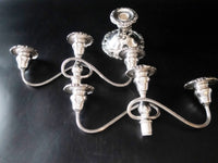 Baroque By Wallace Silver Plate Candelabra Pair Convertible Candle Holder Arms Candle Holders