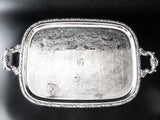 Vintage XL Silver Plate Serving Tray Rococo With Dust Bag EGW&S Trays & Platters