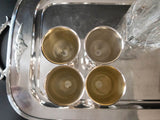Antique Silver Plate Serving Tray With 4 Goblets Guild Trays & Platters
