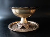 Vintage Brass Punch Bowl Set With Tray And 8 Cups Punch Bowl Sets