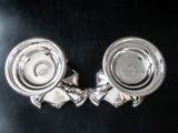 Antique Silver Plate Pair Epergne Figural Griffin Dragon Elkington & Co England 1873 1874 Candle Holders
