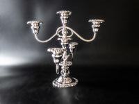 Baroque By Wallace Silver Plate Candelabra Pair Convertible Candle Holder Arms Candle Holders