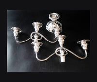 Baroque By Wallace Silver Plate Candelabra Pair Convertible Candle Holder Arms Candle Holders