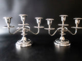 Vintage Silver Plate Candelabra Pair Candle Holders Freidman Silver Co Candelabras