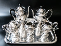 Antique Silverplate Tea Set Coffee Service With Tray Quadruple Plate Tea Sets