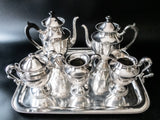Antique Silverplate Tea Set Coffee Service With Tray Quadruple Plate Tea Sets