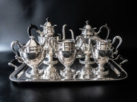 Antique Silverplate Tea Set Coffee Service With Tray Quadruple Plate Tea Sets